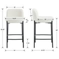 thumbnail image 6 of Guyou 26" Modern Counter Height Bar Stools Set of 4, Sherpa Upholstered Boucle Bar Stools, Armless Kitchen Island Chairs for Dining Room Bar Bistro, White, 6 of 9