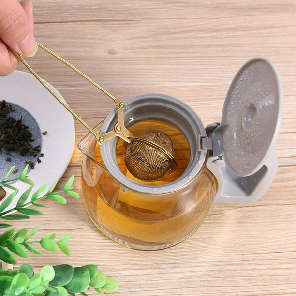 Infusor de té de acero inoxidable dorado colador de té de malla de esfera filtro de especias de hierbas Sywqhk Libre de BPA