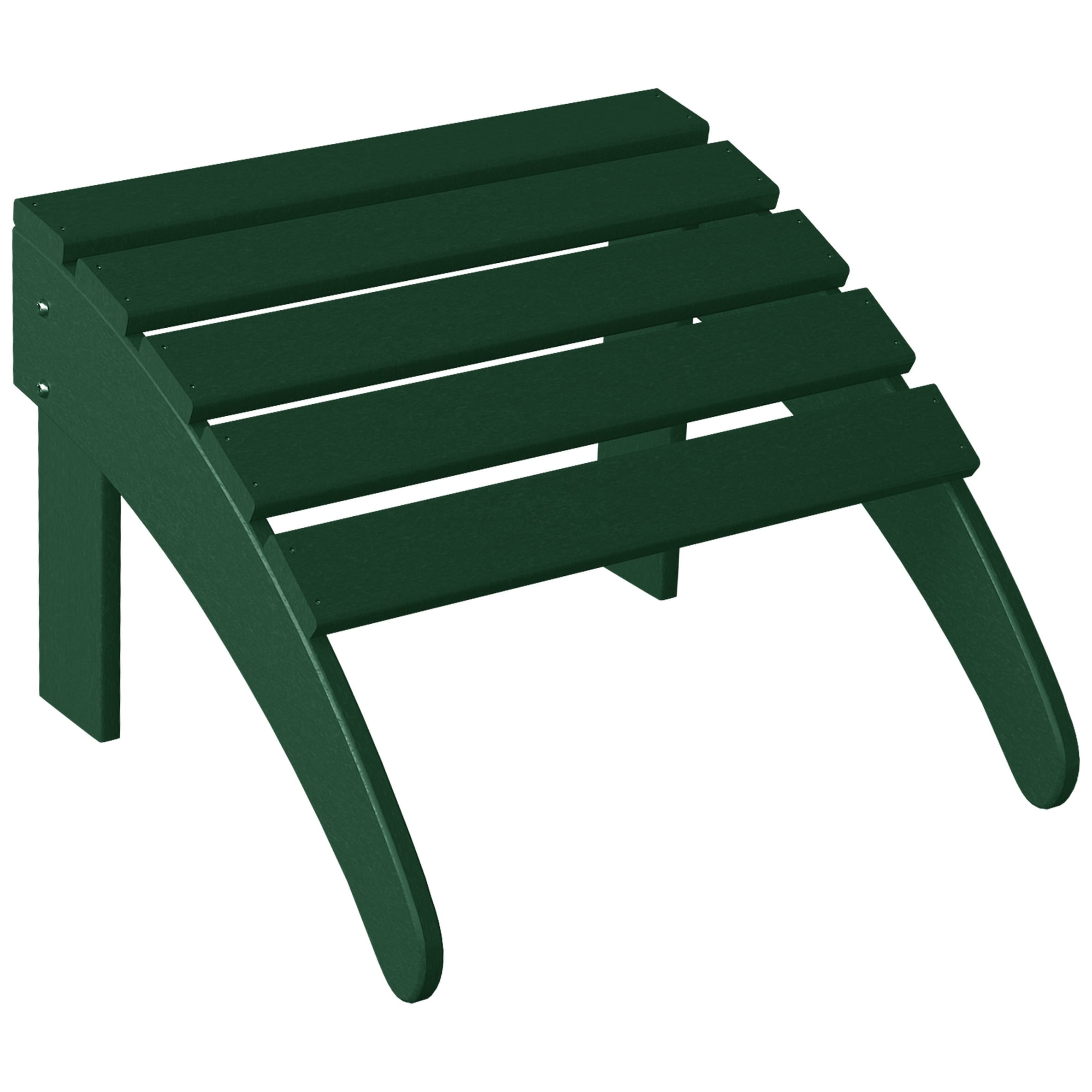 Polytrends  Laguna Hdpe All Weather Outdoor Patio Foldable Ottoman Dark Green