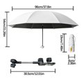 thumbnail image 3 of White Foldable Stroller Sun Umbrella, Pram Parasol and Shade Umbrella for Wagons and Camping Carts, 3 of 7