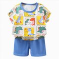 thumbnail image 1 of COMVALUE Pyjama Garçon 2 Pcs Ensemble Court Tenue de Nuit (Bleu, 3-4 Ans), 1 of 6