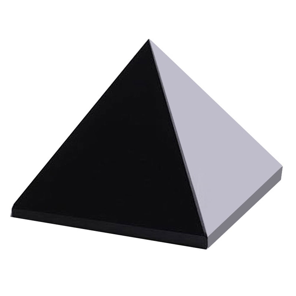 Famure Obsidian Pyramid-Living Room Natural Crystal Stone Obsidian Pyramid Ornaments