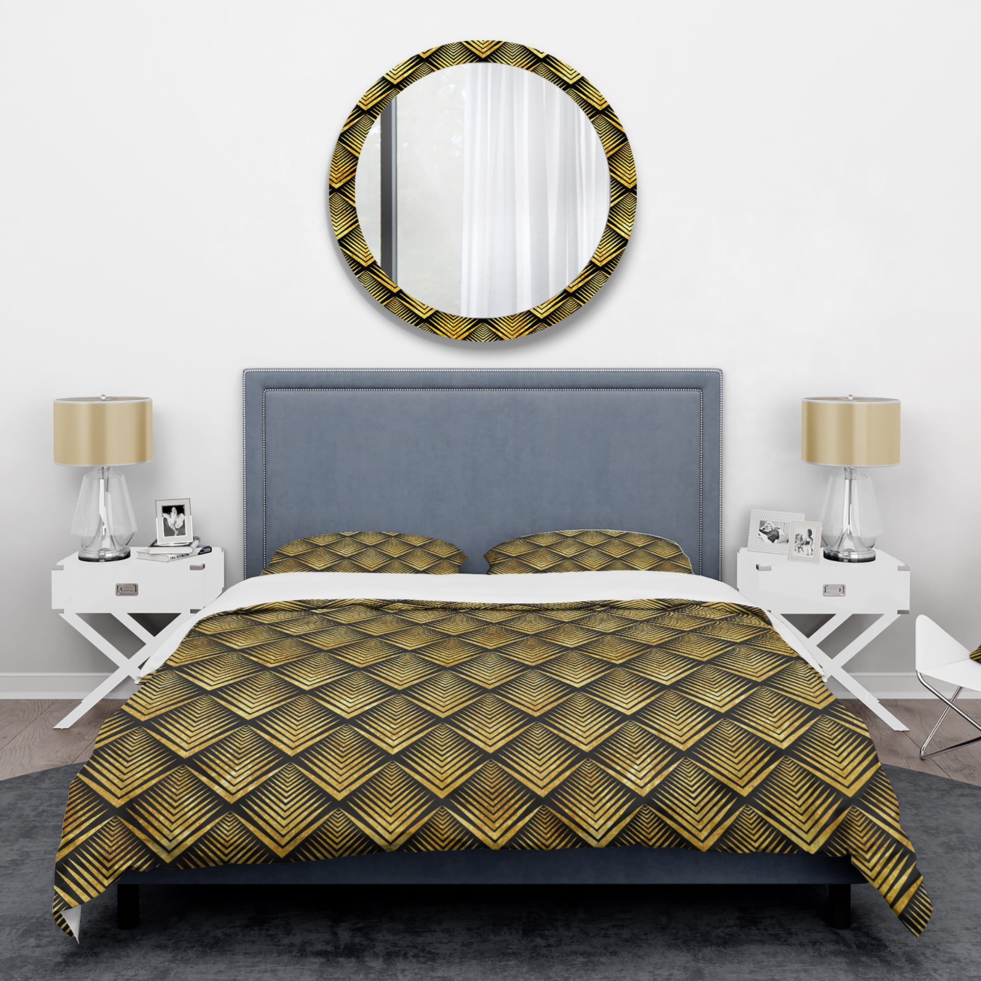 Designart 'Art Deco Seal pattern' Mid-Century Duvet Cover Set