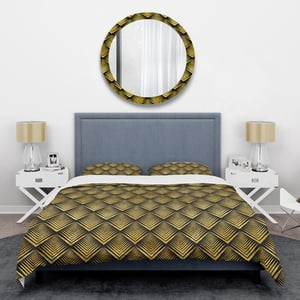 Designart 'Art Deco Seal pattern' Mid-Century Duvet Cover Set