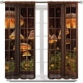 thumbnail image 5 of Mushroom Curtains,Magic Forest Mushroom Fantasy Design Pattern Window Curtains,Landscape Forest Rod Pocket Blackout Drapes for Bedroom Living Room 2 Panel 84x84in, 5 of 6