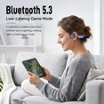 thumbnail image 5 of Kimhost Bone Conduction Headphones Bluetooth 5.3, IP68 Waterproof Open Ear Headphones with 32GB MP3 Player, 8H Playtime, Magnetic Charging, Quick Pairing for Sports Swimming - Light Blue, 5 of 6