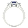 thumbnail image 4 of 1.88 ctw 3 Stone Anniversary Ring for Women | Emerald Cut Simulated Tanzanite | Hyperallergenic Solid 18K White Gold, 4 of 5