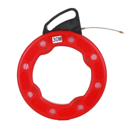 

Abody 30M Fiberglass Fish Tape Reel Puller Conductive Electrical Cable Puller with Impact Case Electric or Communication Wire Puller Use for Drywall Ceiling Under Rug Conduit or