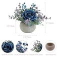 thumbnail image 3 of GlamourGarden Mini 6” Artificial Silk Blue Roses Home Bouquet, 3 of 7