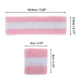 thumbnail image 4 of Unique Bargains 1 Set Soft Headband with Wristband Sweat Headband for Sport Pink White, 4 of 6
