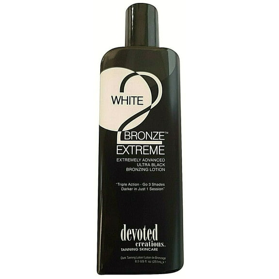 White 2 Bronze Extreme Black Bronzing Tanning Lotion 8.5 Oz