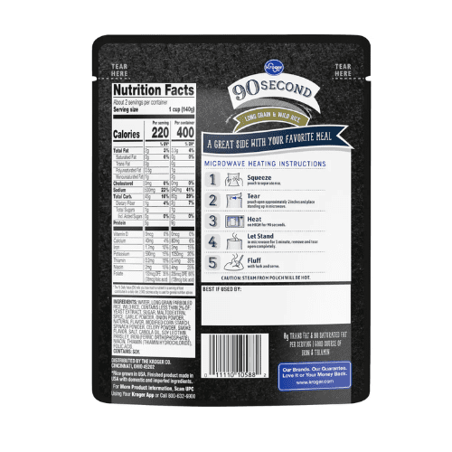 Kroger 90 Second Long Grain & Wild Rice, 6 pcs