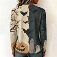 thumbnail image 6 of Halloween Shirts for Women 2026 Plus Size Long Sleeve Funny Pumpkin Print Tops Cute Vintage Teacher Shirts Casual Holiday Clothes Light Brown S, 6 of 6