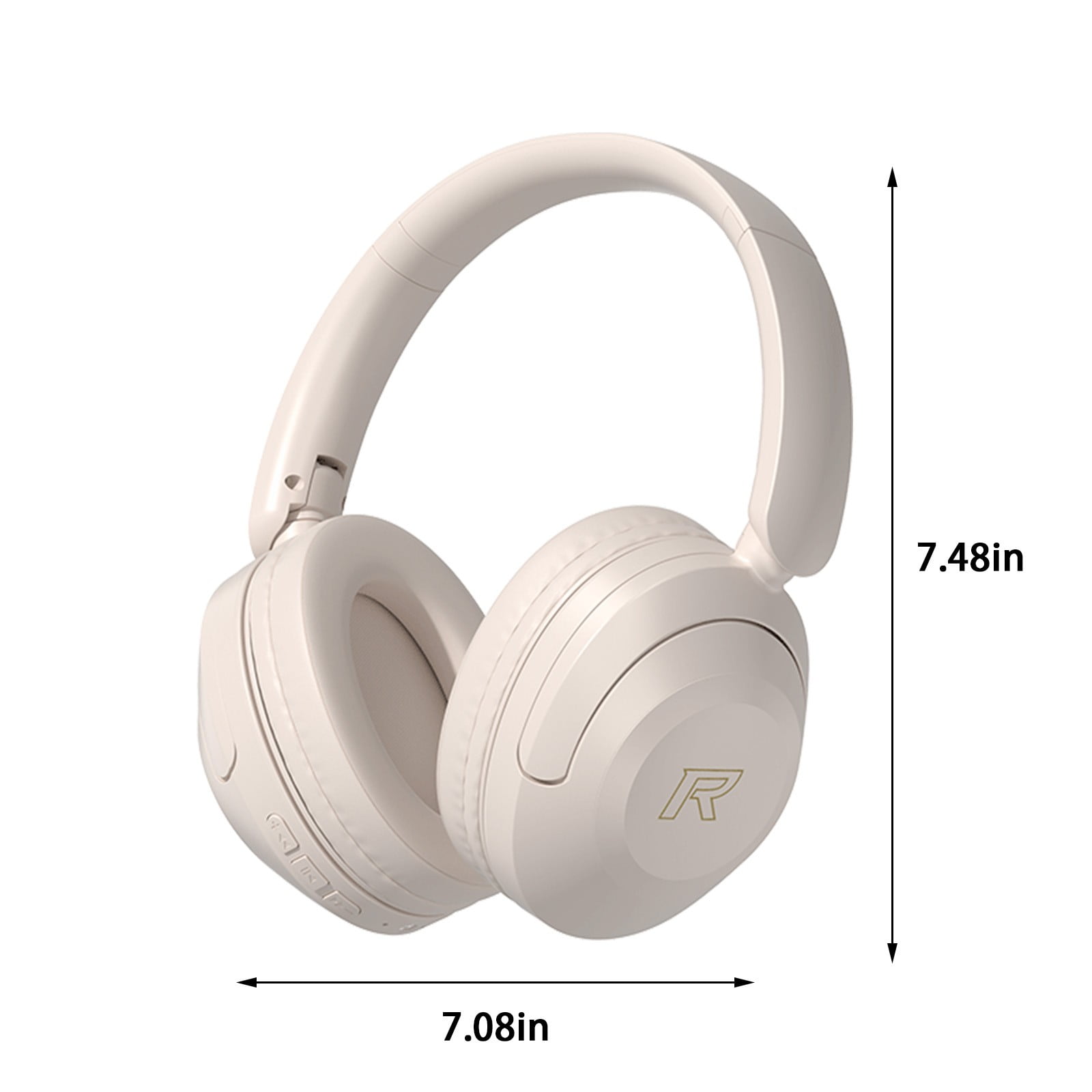 Oggfader Wireless Headphones Bluetooth Headset With Microphone Wireless Headset With Mic Bluetooth 5.3 Headset 10 Hrs Working Noise Cancelling Bluetooth Headset White