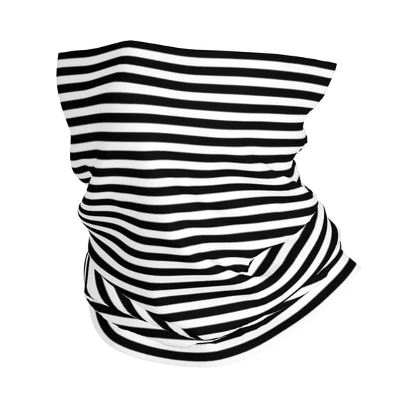 Cooling Neck Gaiter Face Cover Scarf Black White Mosaic Vertical Stripes Protection Mask Windproof Hiking Cycling Running For Men Women