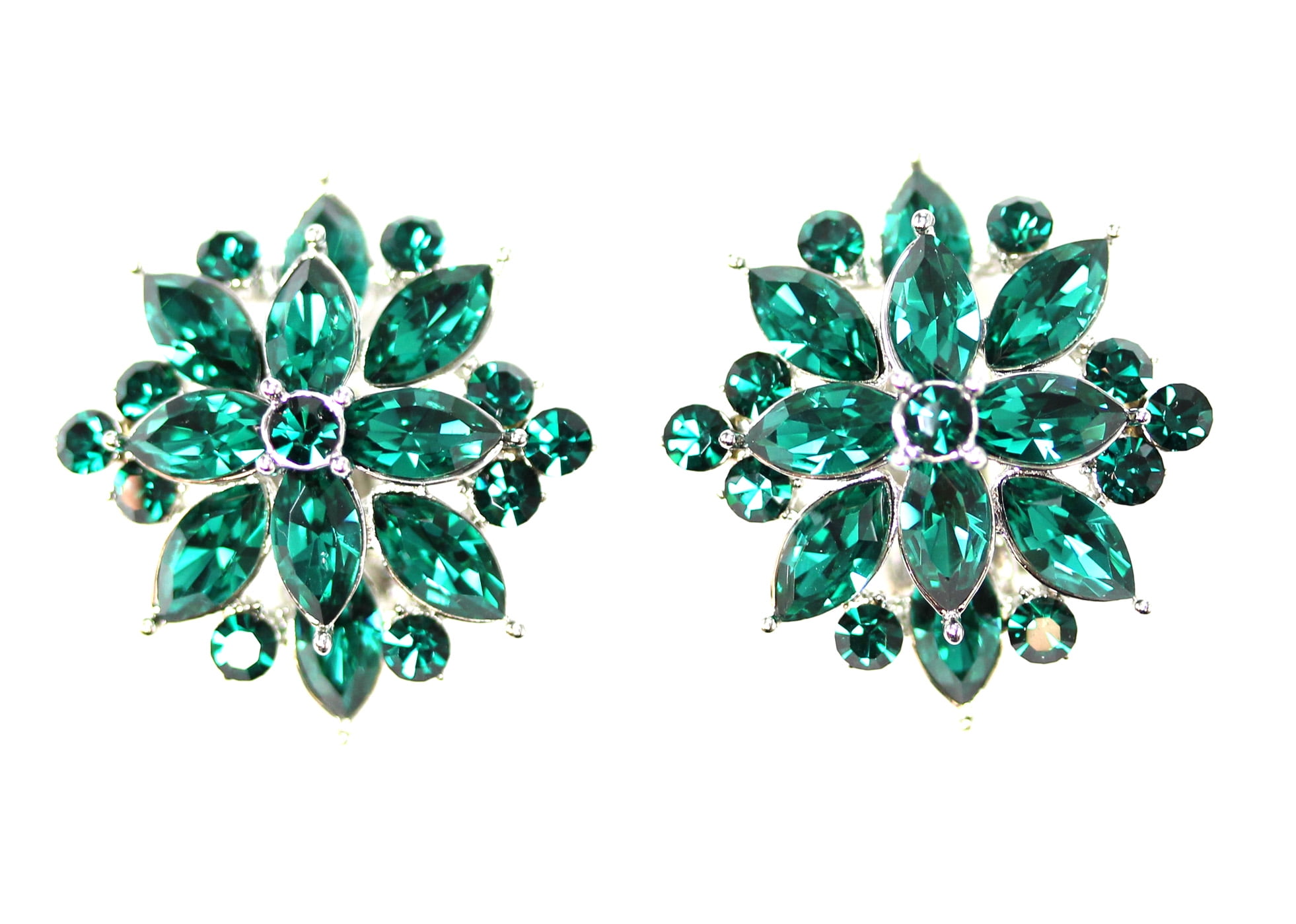Green clip on earrings deals