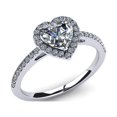 thumbnail image 5 of 1.50 Cts Heart Moissanite Solitaire Halo Engagement Ring for women 18K White Gold Plated Bridal Wedding Ring 925 Sterling Silver Ring for Her, 5 of 6