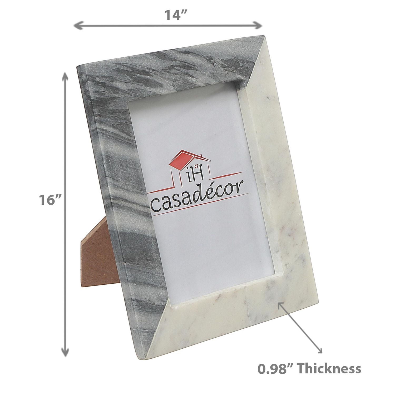 Cadre Photo Blanc Et Gris En Marbre 5X7