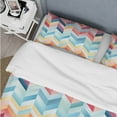 thumbnail image 4 of Designart "Rustic Farmhouse Chevron II" Pink Chevron Bedding Covert Set - glam Bed Set With 2 Shams, 4 of 5
