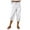 White, variant on Capri Harem Pants for Women Spring Summer Elastic High Waist Relaxed Fit Cropped Pants Capris with Pockets