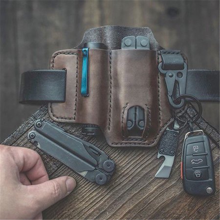 Leather Sheath Multi-tool Sheath EDC pocket compact Pocket Organizer ...