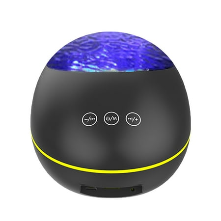 

Romantic Ocean Projector Light Multifunctional Music Speaker Rotating Projector Light for Bedroom Living-room (Black)