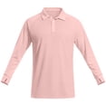thumbnail image 5 of Men's Swim Shirts Long Sleeve Golf Polo Shirts for Men Quick Dry UPF 50+ Sun Protection Polos Casual Collared Shirts with Thumb Holes Big and Tall Size M-3XL Pink, 5 of 9