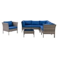 thumbnail image 2 of CorLiving Parksville L-Shaped Patio 7pc Sectional Set with Chair, 2 of 5