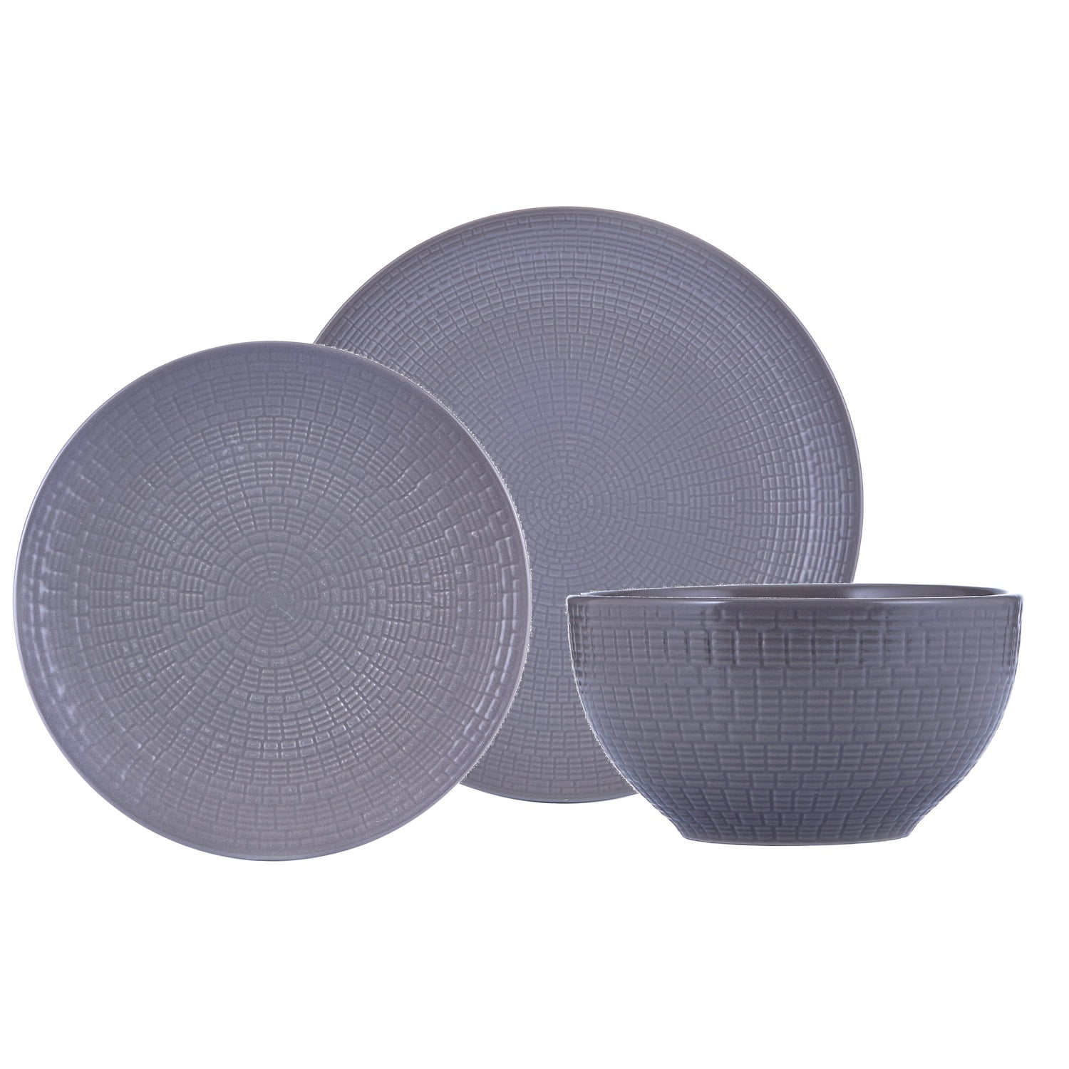 Safdie & Co. 12-Piece Dinnerware Set - 4 Dinner Plates, 4 Salad Plates, 4 Bowls, Beige Matte Stoneware - View #8