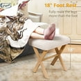 thumbnail image 4 of Vanity Stool, Square Linen Makeup Stool with Metal X Legs, Modern Padded Vanity Seat Foot Rest Stool for Makeup Room, Bathroom, Linen Color, 4 of 8