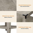 thumbnail image 5 of Grey Farmhouse End Table, 3 Tier Rustic Side Table, Narrow Sofa Table Set of 2 with Ample Storage Shelf, Rectangular Nightstand with Metal Corner Guards for Living Room, Bedroom (1 PC), 5 of 8