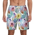 thumbnail image 3 of Uemuo Cactus1 Pattern Mens Swim Trunks Quick Dry Board Shorts with Mesh Lining, Stretch Beach Shorts Quick Dry No-Chafing Board Shorts-Medium, 3 of 9