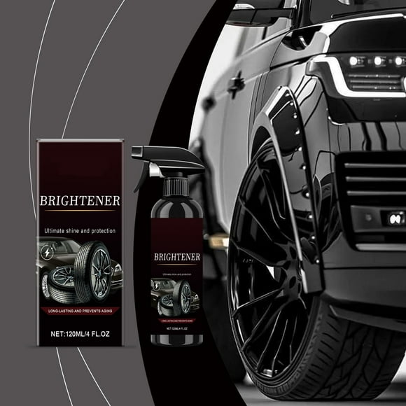 Rollback! 120ml Car Tire Bright Spray, Black Waterproof Protection for Cars, SUVs, and Motorcycles, Long-lasting Tire Shine and Protector for Auto Detailing