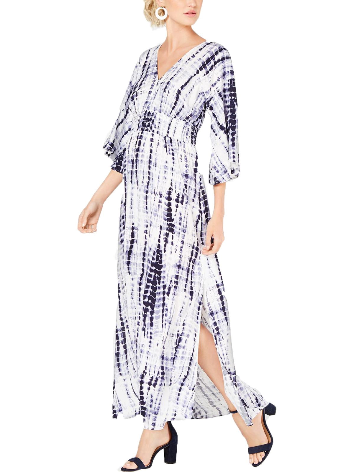 Tie-Dye Kimono Sleeves Maxi Dress 