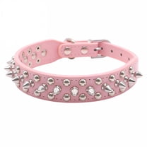 GASTROPOD Dog Cats Collar,Spiky Dog Collar,Spiky Cats Collar,Leather Adjustability Spikes Collar,Punk Style Pink