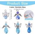 thumbnail image 2 of Angel Wings Charm Angel Pendant Beads Alloy Butterfly Bead Plastic Pearl with Platinum Iron Flat Head Pins for DIY Jewelry Making Necklace Crafts Blue, 2 of 9