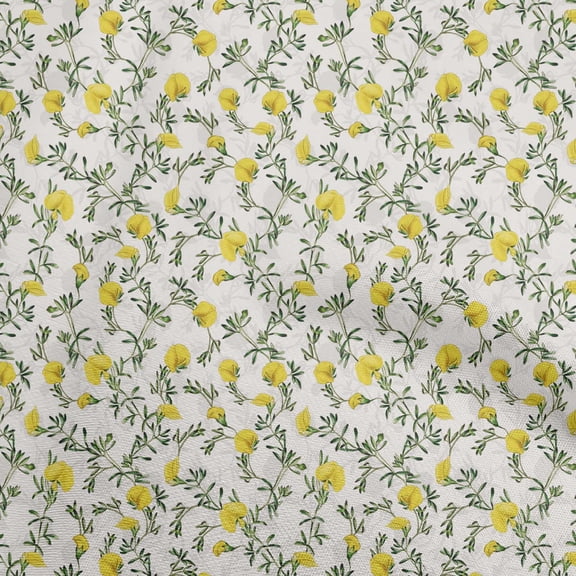 oneOone Polyester Spandex Dark Gray Fabric Floral Sewing Material Print Fabric By The Yard 56 Inch Wide