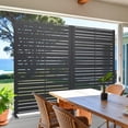 thumbnail image 3 of MAYEERTY 72"x47" Outdoor Privacy Screen Freestanding Metal Room Dividers Balcony Decorative Screen,Black, 3 of 9