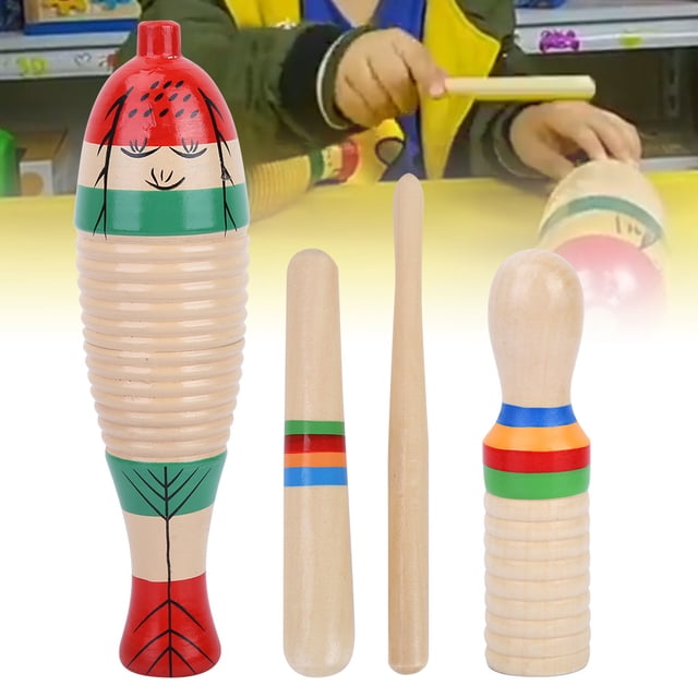 Equipped With Scraper, Fish-Shaped Guiro, Fish Style Guiro, Educational Music Toy, For Developing Kids Music Potential Early Education Instrument