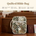 thumbnail image 7 of Xixirimido Quilted Bible Cover Case for Women Men Large Carrying Bag Book Tote Bags with Handle Bible Study Supplies Christian Gifts, Hunting Deer Forest Camouflage, 7 of 7