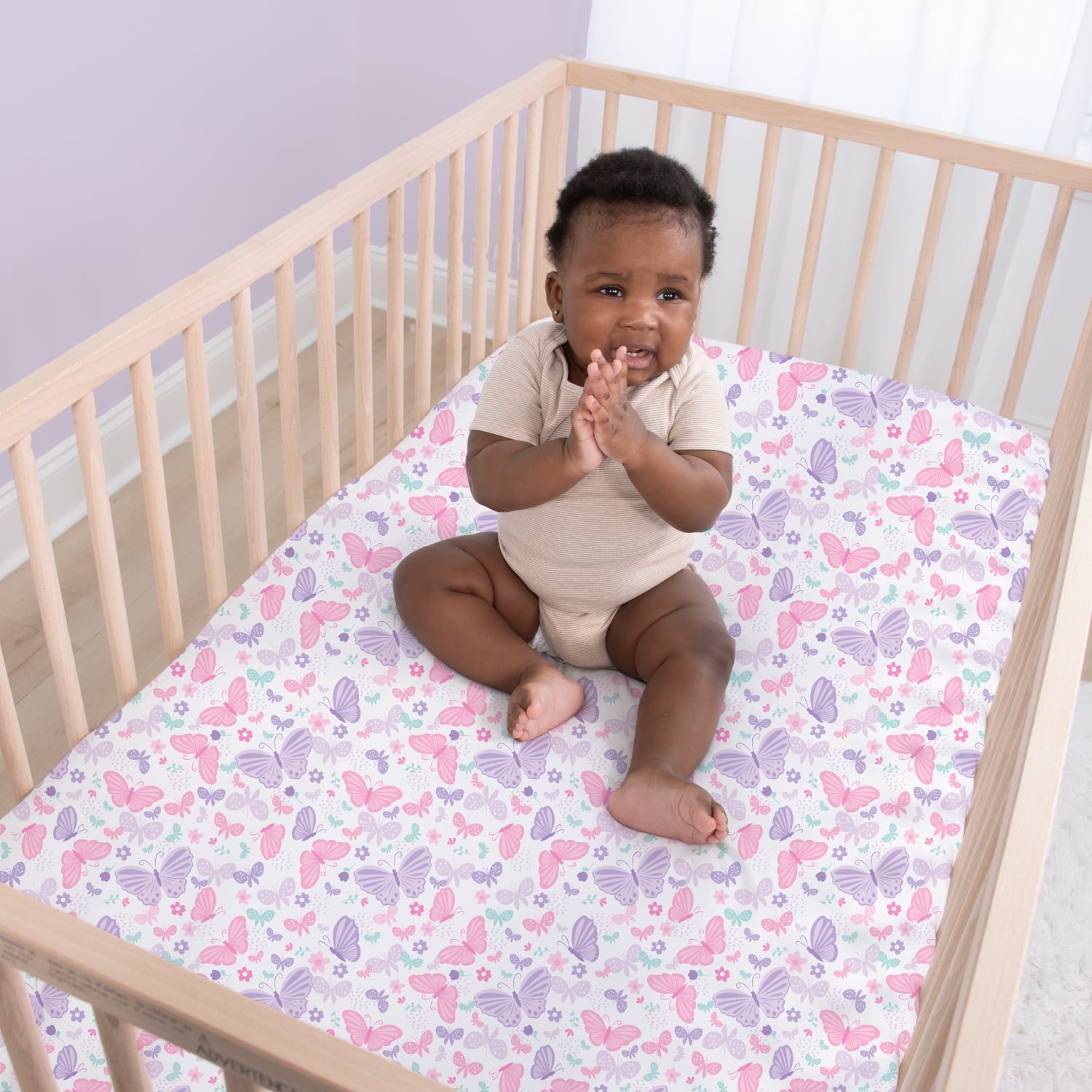 The Peanutshell Crib Bedding, Boho Celestial Baby Crib Bedding Set & Stuffie Plush Toy, 4-Piece Set