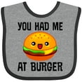 thumbnail image 3 of Inktastic You Had Me at Burger Boys or Girls Baby Bib, 3 of 4