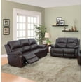 thumbnail image 2 of Lifestyle Furniture Raymond 2-Pieces Faux Leather Recliner Sofa Set in Espresso, 2 of 2