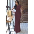 thumbnail image 3 of KOH KOH Long Cap Short Sleeve Flowy Fishtail Wedding Party Evening Prom Gala Cocktail Bridesmaid Full Floor Length Tube Formal Maxi Dress Gown For Women Maroon Wine Red Medium US 8-10 NT165, 3 of 5