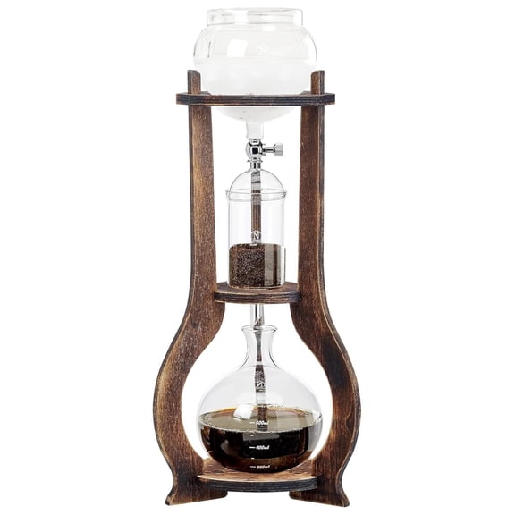 Iced Coffee Cold Brew Drip Tower Coffee Maker Wooden, 6-8 cup