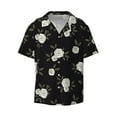 thumbnail image 3 of Goofa Rose Flowers Printed Men's Casual Short-sleeved Shirt,Lightweight Breathable Button-down,Summer Casual men's top,Versatile Fashion shirt-3X-Large, 3 of 7