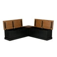 thumbnail image 3 of Linon Romero Indoor Backless Corner Dining Breakfast Nook with Storage, Black/Walnut, 3 of 16