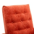 thumbnail image 6 of Fabric Padded Seat Rocking Chair with Side Pocket Mid-Century Modern Nursery Rocking Armchair Upholstered Tall Back Accent Glider Rocker for Living Room(Orange), 6 of 8