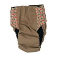 thumbnail image 3 of Barkertime Red and Brown Flowers on Beige Cat Diaper, 3 of 5