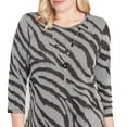 thumbnail image 4 of Alfred Dunner Womens Animal Houndstooth Top With Necklace, 4 of 4
